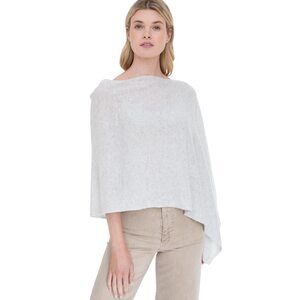 8486 Cashmere-100% Cashmere Draped Dress Topper Poncho